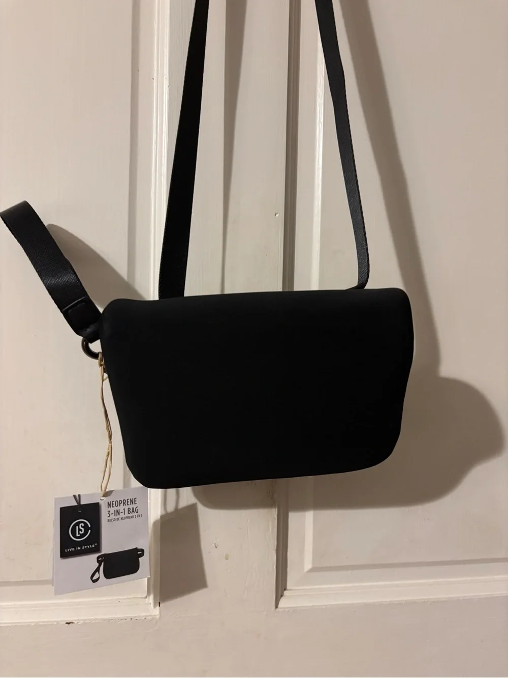 Neoprene 3-in-1 Crossbody Bag - Black